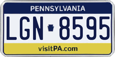 PA license plate LGN8595