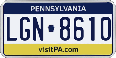 PA license plate LGN8610