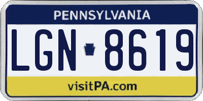 PA license plate LGN8619