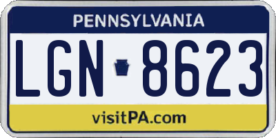 PA license plate LGN8623