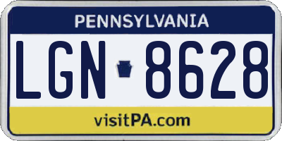 PA license plate LGN8628