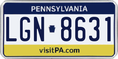 PA license plate LGN8631