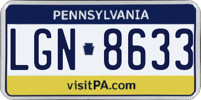 PA license plate LGN8633