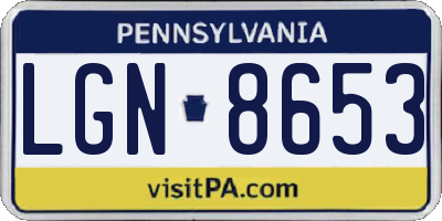 PA license plate LGN8653