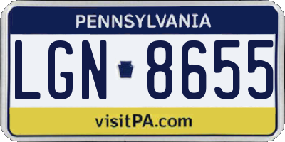 PA license plate LGN8655