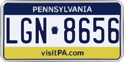 PA license plate LGN8656