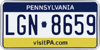 PA license plate LGN8659