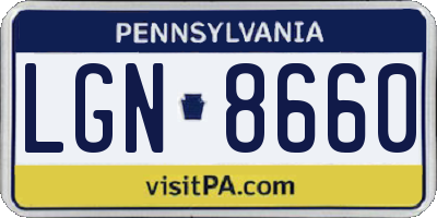 PA license plate LGN8660