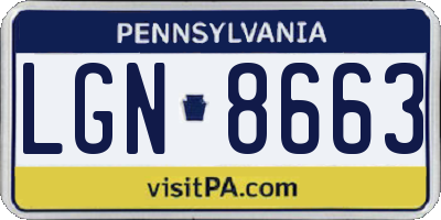 PA license plate LGN8663