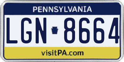PA license plate LGN8664