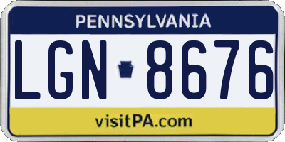 PA license plate LGN8676
