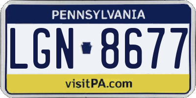 PA license plate LGN8677