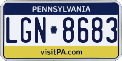 PA license plate LGN8683