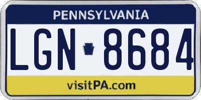 PA license plate LGN8684