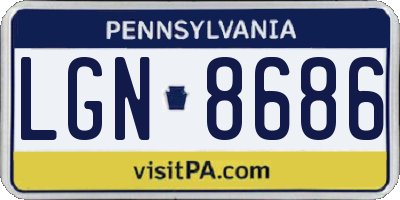 PA license plate LGN8686