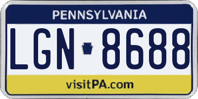 PA license plate LGN8688