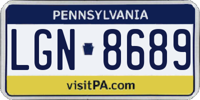 PA license plate LGN8689