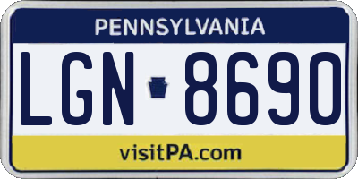 PA license plate LGN8690