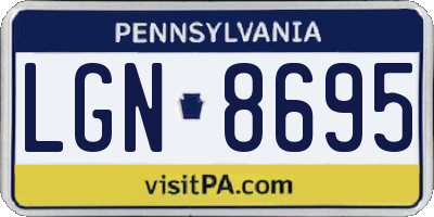 PA license plate LGN8695