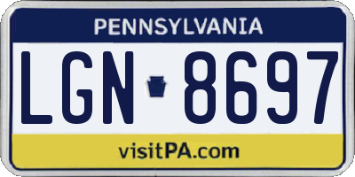 PA license plate LGN8697