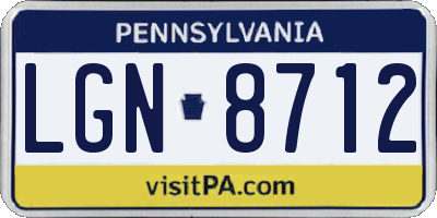 PA license plate LGN8712