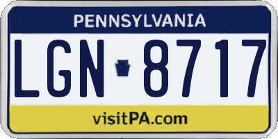 PA license plate LGN8717