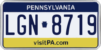 PA license plate LGN8719