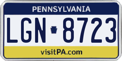PA license plate LGN8723