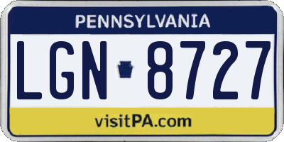PA license plate LGN8727