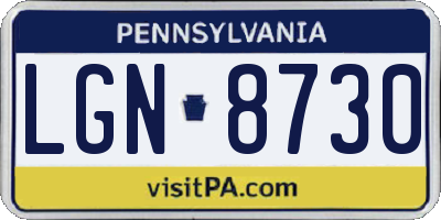 PA license plate LGN8730