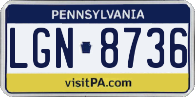 PA license plate LGN8736