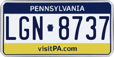 PA license plate LGN8737