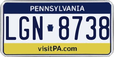PA license plate LGN8738