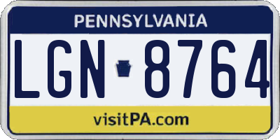 PA license plate LGN8764
