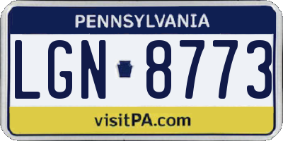 PA license plate LGN8773