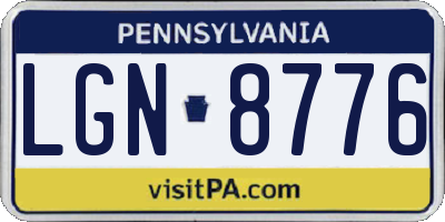 PA license plate LGN8776