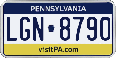 PA license plate LGN8790