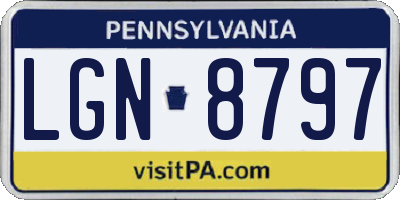 PA license plate LGN8797