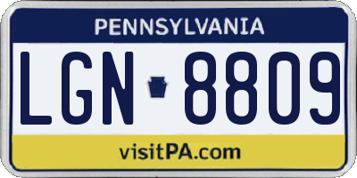 PA license plate LGN8809