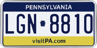PA license plate LGN8810