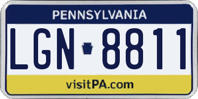 PA license plate LGN8811