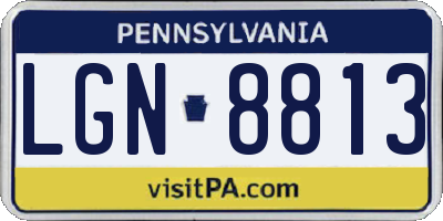 PA license plate LGN8813