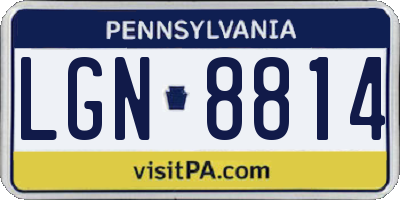 PA license plate LGN8814