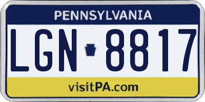 PA license plate LGN8817