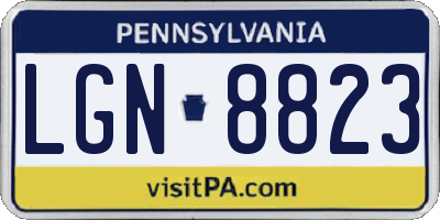 PA license plate LGN8823