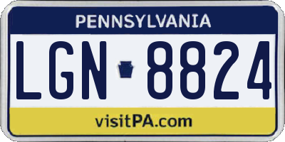 PA license plate LGN8824