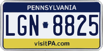 PA license plate LGN8825