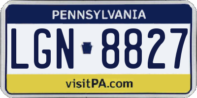 PA license plate LGN8827