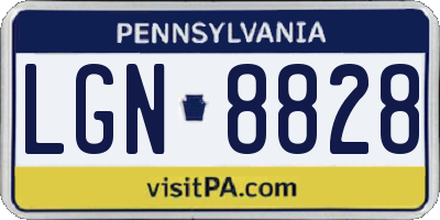 PA license plate LGN8828