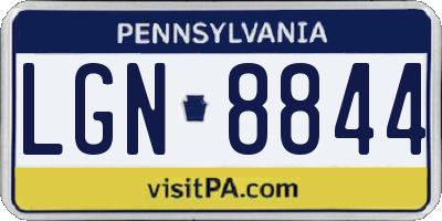 PA license plate LGN8844